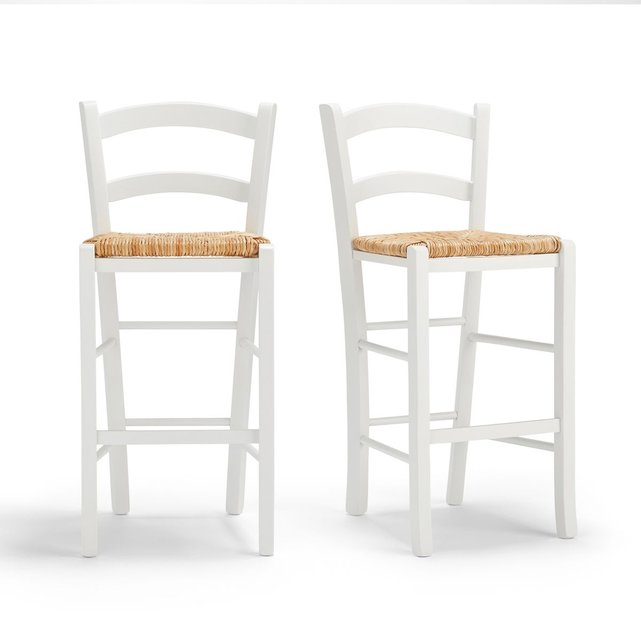 Lot de 2 chaises de bar mi hauteur perrine blanc La Redoute Chaise mi haute cuisine | La Redoute