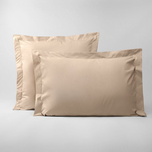 Taie d'Oreiller, Beige, Taies d'Oreillers, Lot de 2, 100% Percale de Coton Taie d'Oreiller, Beige, Taies d'Oreillers, Lot de 2, 100% Percale de Coton