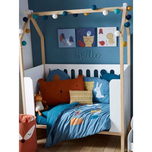 Vertbaudet Housse De Couette Bebe Dans Les Bois Bleu Grise 80x1 Linge De Lit Et Oreillers Couettes Et Housses De Couettes Dwteam In