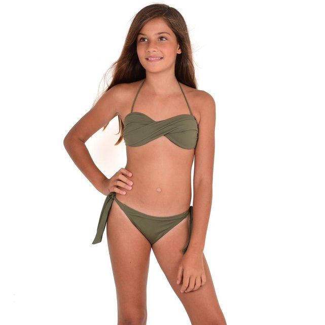 Mon mini twist bikini kaki 2 pièces fille vert ...