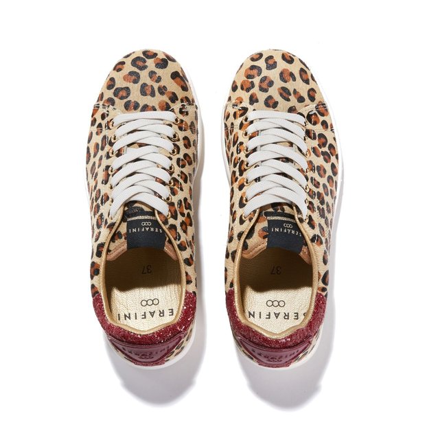 LEOPARD Baskets cuir à JIMMY SERAFINI lacets CONNORS d1PqYwTx