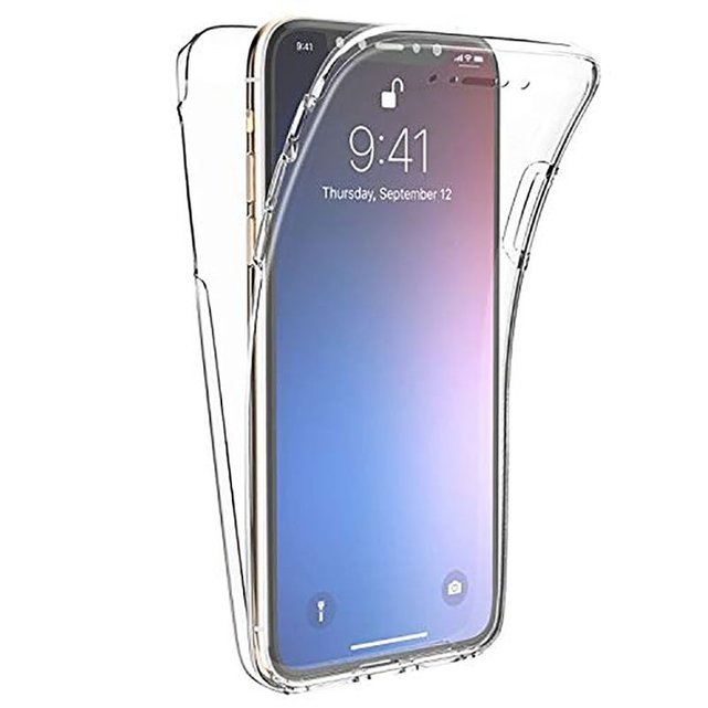 Coque apple iphone 11 pro max 360° intégrale protection avant arrière silicone transparente