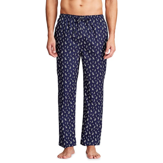 Printed cotton pyjama bottoms , navy print, Polo Ralph Lauren | La Redoute