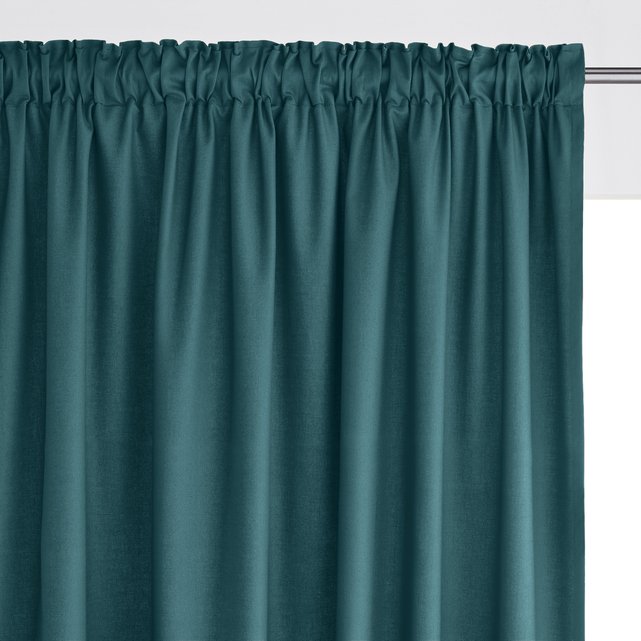Scenario Single Cotton Curtain With, Teal Cotton Curtains
