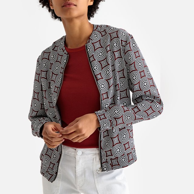 Graphic Bomber Jacket Wax Print La Redoute Collections La Redoute