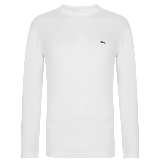 T-shirt col rond manche longue blanc Lacoste | La Redoute