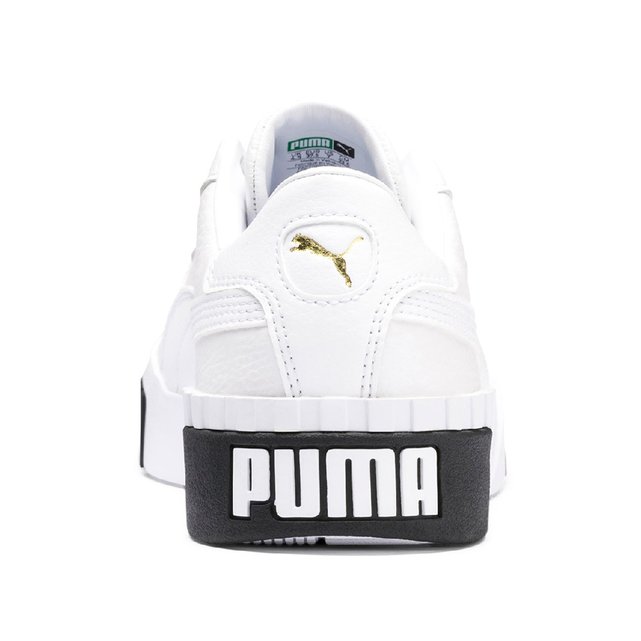 puma white & black cali leather trainers
