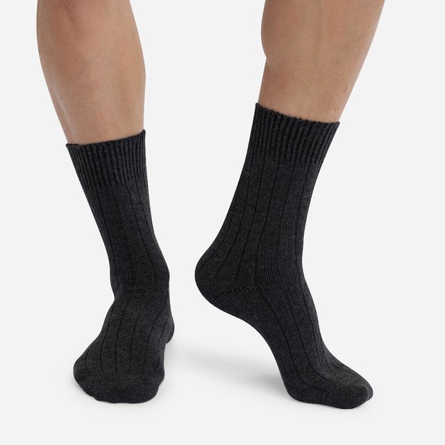Mi-chaussettes homme noir unie en coton T43/46 1ER PRIX : le lot