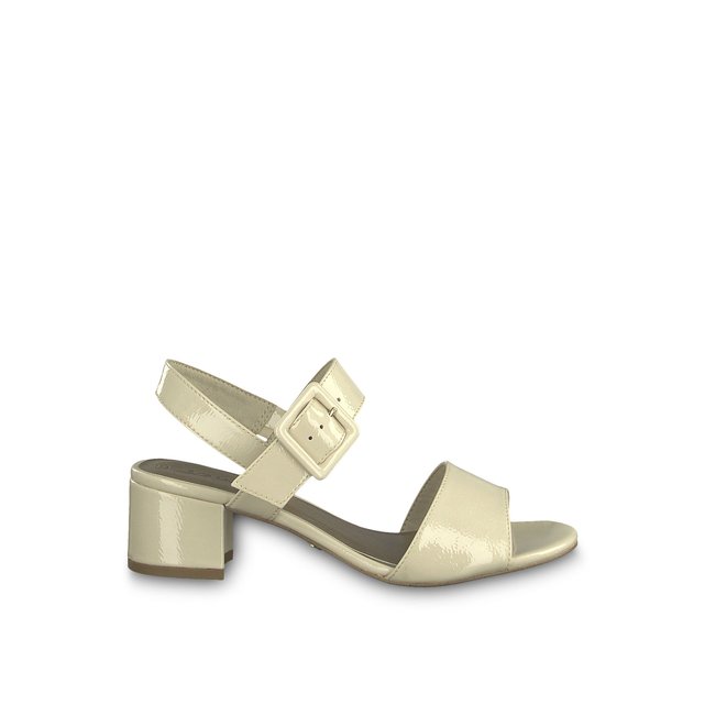block heel cream sandals