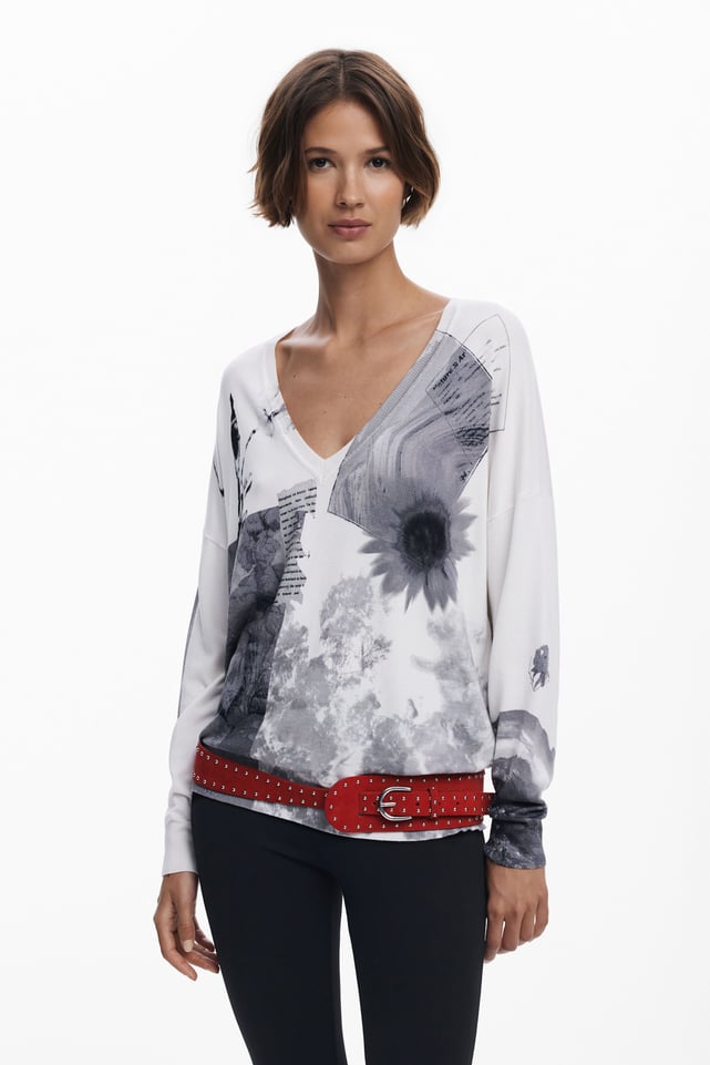 Pull Desigual Kaki Taille S (équivalent 36), Occasion En Très Bon état