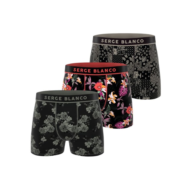 Caleçon Serge Blanco Boxers Homme Serge Blanco Lot De 5 - 95% Coton, Hypoallergénique - Confort Et Maintien 95% Coton élasthanne