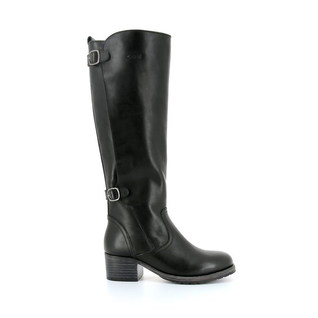 black riding boots leather