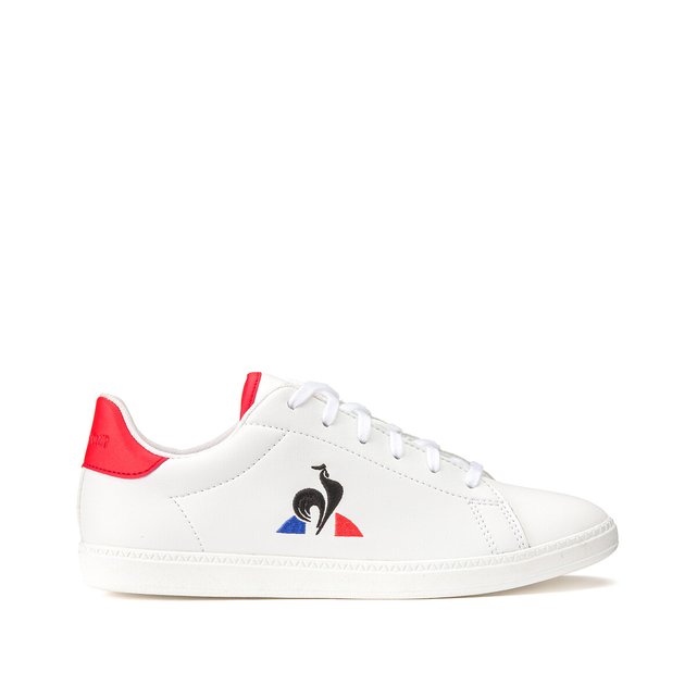 Kids courtset leather trainers white red Le Coq Sportif La Redoute