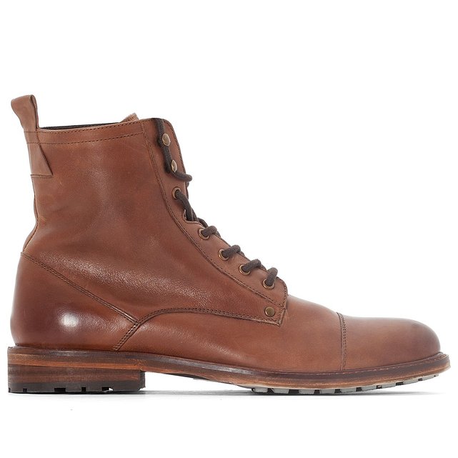 bottines en cuir à lacets