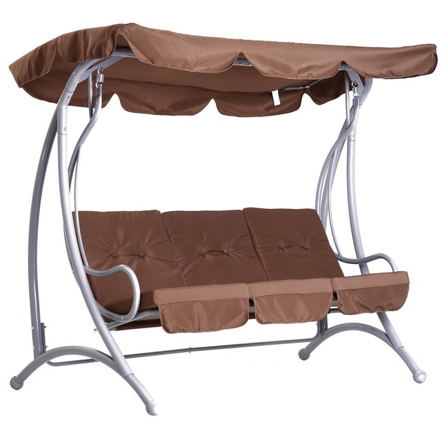 Balancelle De Jardin 3 Places Acier Chocolat Marron Homcom La Redoute