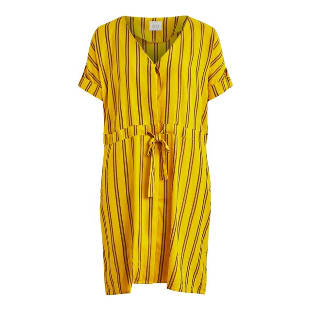 yellow flared dress
