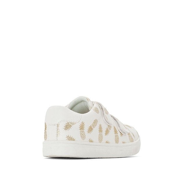 Baskets scratchées motif ananas 26 39 blanc La Redoute Baskets scratchées motif ananas 26 39 blanc La Redoute