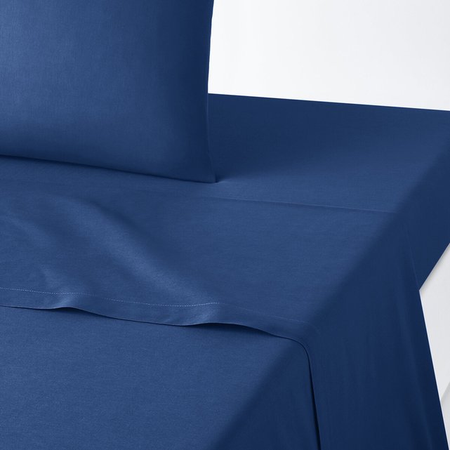 Drap Plat Uni En Polycoton Scenario Bleu Outremer La Redoute Interieurs La Redoute