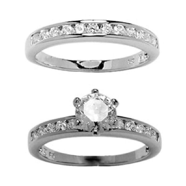bague solitaire et alliance argent bague solitaire et alliance argent
