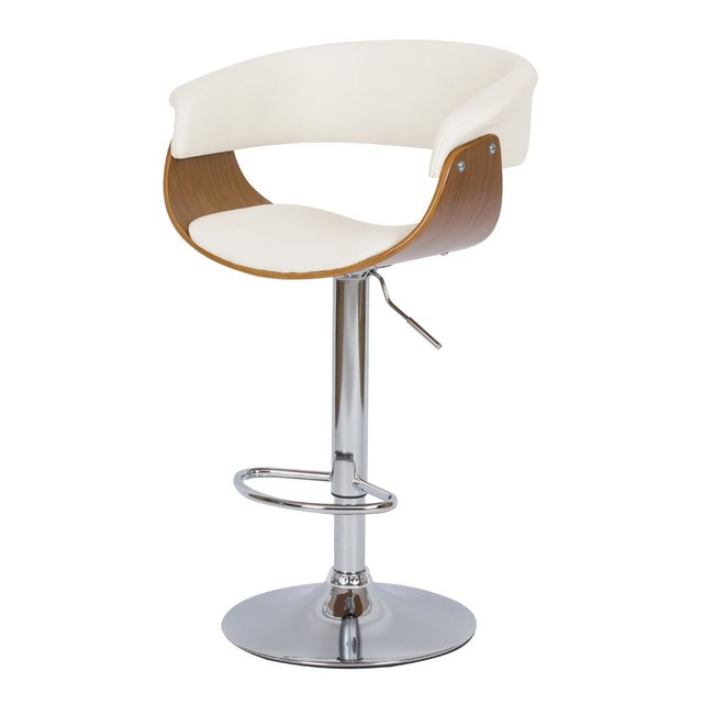 Chaise De Bar Basile Avec Accoudoirs 55 5 81 Cm Blanc Rendez Vous Deco La Redoute