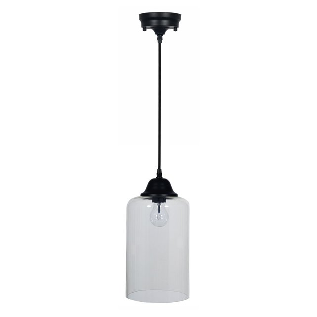 Black Pendant Light With Clear Glass ceiling pendant light in clear glass black pacific lifestyle la redoute