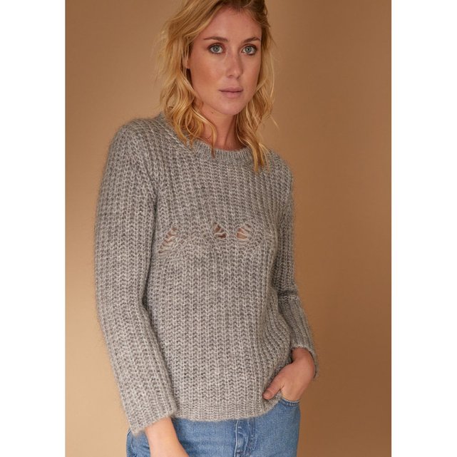 Pull Chaud En Maille Ajouree Gris Clair La Fee Maraboutee La Redoute