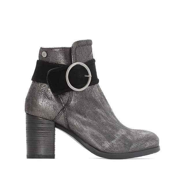 Boots cuir willa argent Dkode La Redoute Boots cuir willa argent Dkode La Redoute