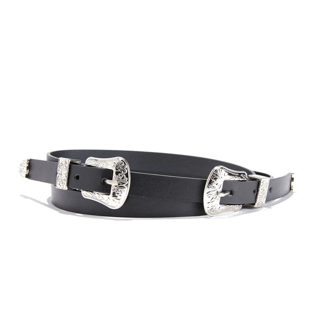 Ceinture double boucle western La Redoute Collections noir ...