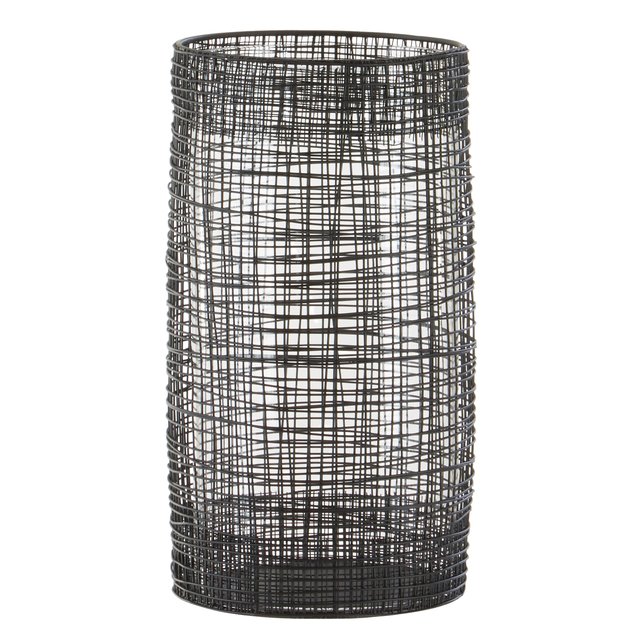 Large Lantern In Black Metal Clear Glass Black Premier La