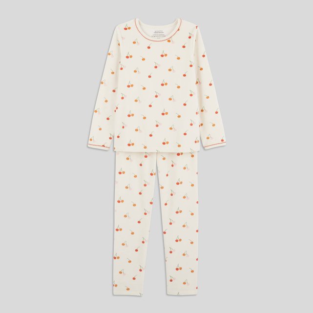 Pyjama long motifs papillons en velours bio amaretti Monoprix La Redoute