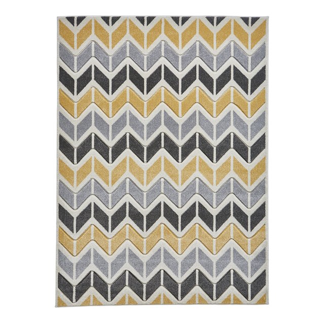 Zig Zag Rug Grey Yellow Think Rugs La Redoute Zig Zag Rug Grey Yellow
