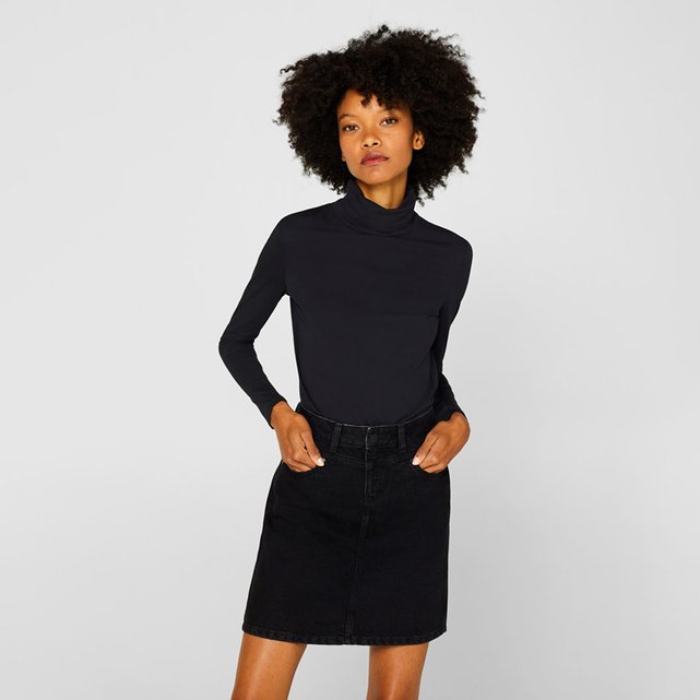 Denim Straight Mini Skirt Faded Black Esprit La Redoute