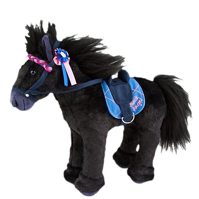 peluche cheval noir