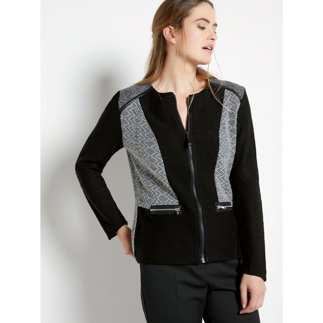 Veste en maille zippée noir, gris Balsamik | La Redoute Balsamik Manteau Tweed Femme Taille : 4648 Couleur