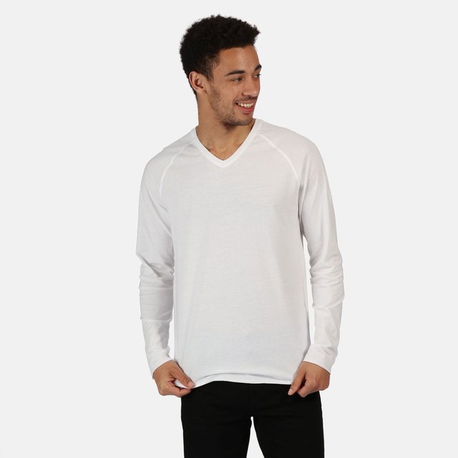 T-Shirts//Polos//Vests Homme Regatta Pull Manches Longues en Coton Kiro avec Col en V