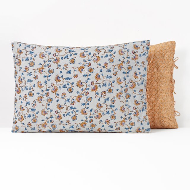 Indian Flower Washed Cotton Pillowcase Floral Print La Redoute Interieurs La Redoute