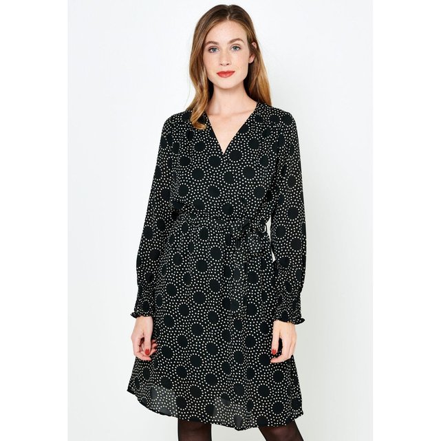 Robe Cache Coeur Matiere Recyclee Noir Camaieu La Redoute