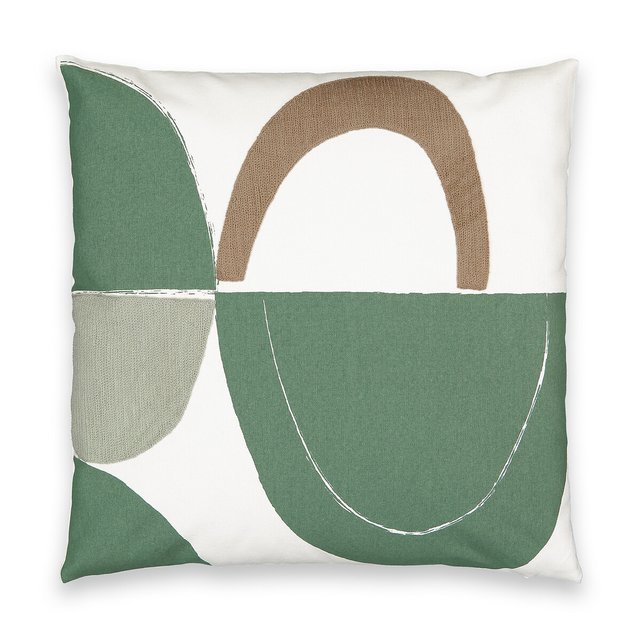 Housse De Coussin Brodee Comoe Vert La Redoute Interieurs La Redoute