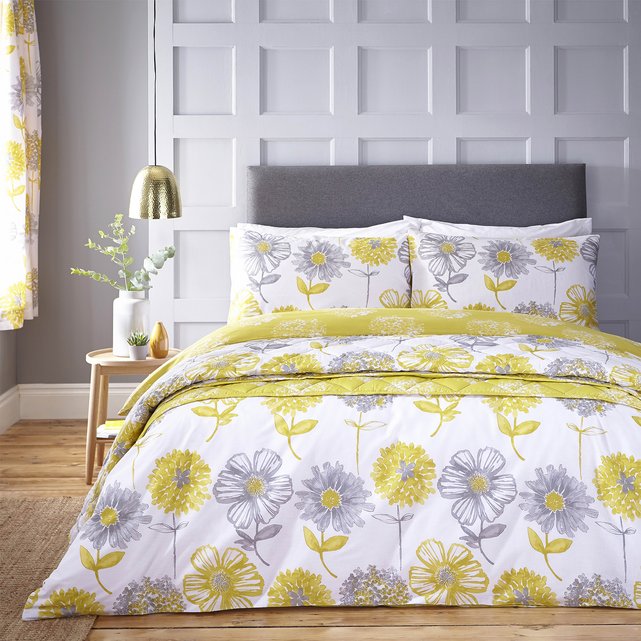 Banbury Fl Easy Care Single Duvet Set Yellow Banbury Fl Easy Care Single Duvet