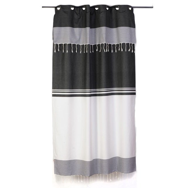 Rideau hauteur ajustable 250 à 280cm -t1 noir Fouta Futee | La Redoute Rideau hauteur ajustable 250 à 280cm -t1 noir Fouta Futee | La Redoute