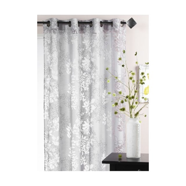 Voilage en organza dévoré \'feuillages\' gris Home Maison | La Redoute Voilage en organza dévoré \'feuillages\' gris Home Maison | La Redoute