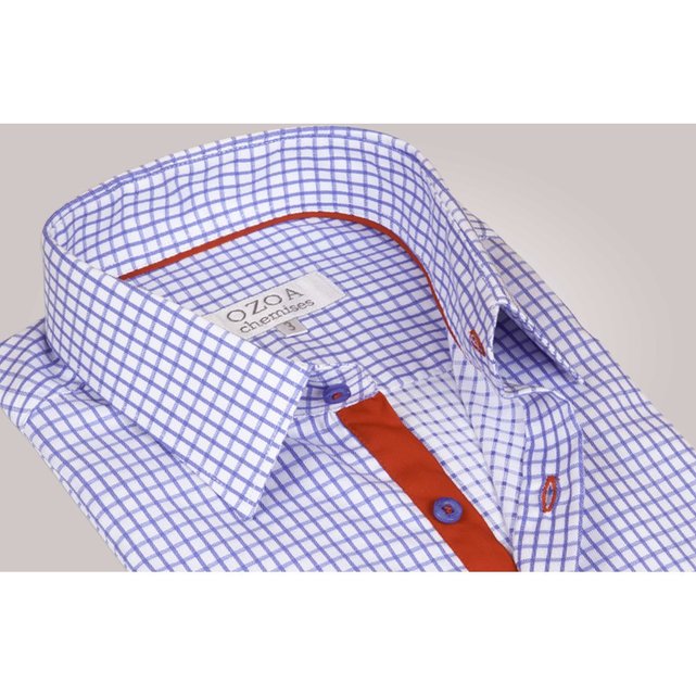 ciels à rouge duo Chemise chemise homme bleu cintrée non carreaux qCwx55HfUt