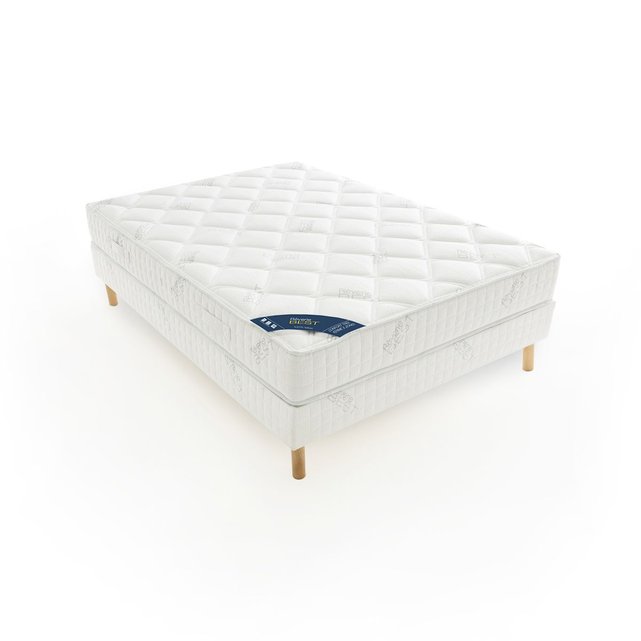 Ensemble matelas latex + sommier reverie best blanc/gris ...