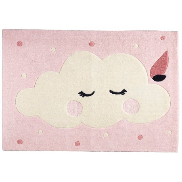 Tapis De Chambre Enfant Nuage De Taille 130x90cm Miss Fleur De Lune Rose Sauthon La Redoute