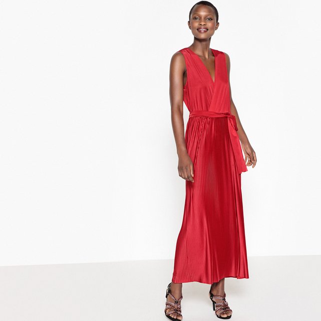 Robe longue sans manches La Redoute Collections rouge | La ...