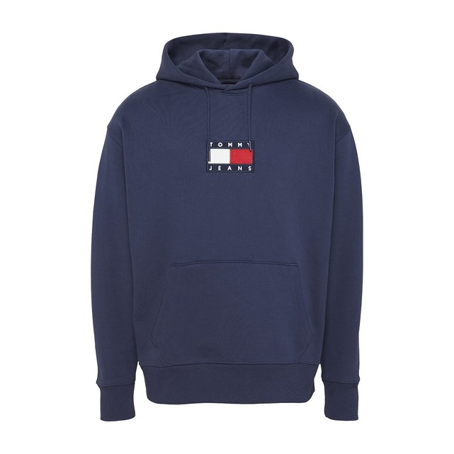 Organic cotton hoodie with small flag 