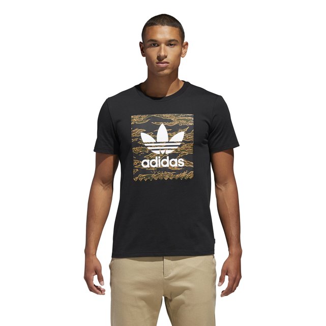 corta cuello delante redondo Camiseta manga de Adidas con estampado y originals pnxRvZwq1