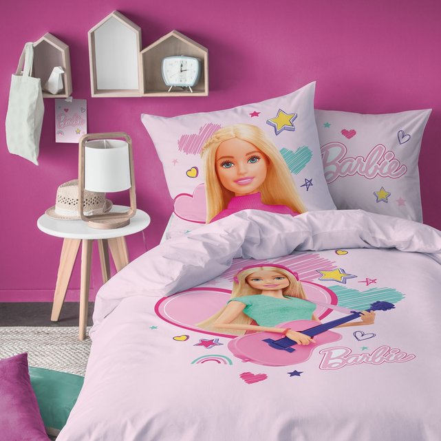 Parure De Lit Imprimee 100 Coton Star Rose Barbie La Redoute