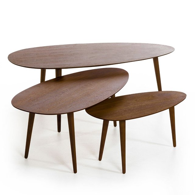 Table basse l120 cm plaqué noyernoyer, flashback noyer Am Table basse Flashback laqué et hévéa AM.PM | Table basse