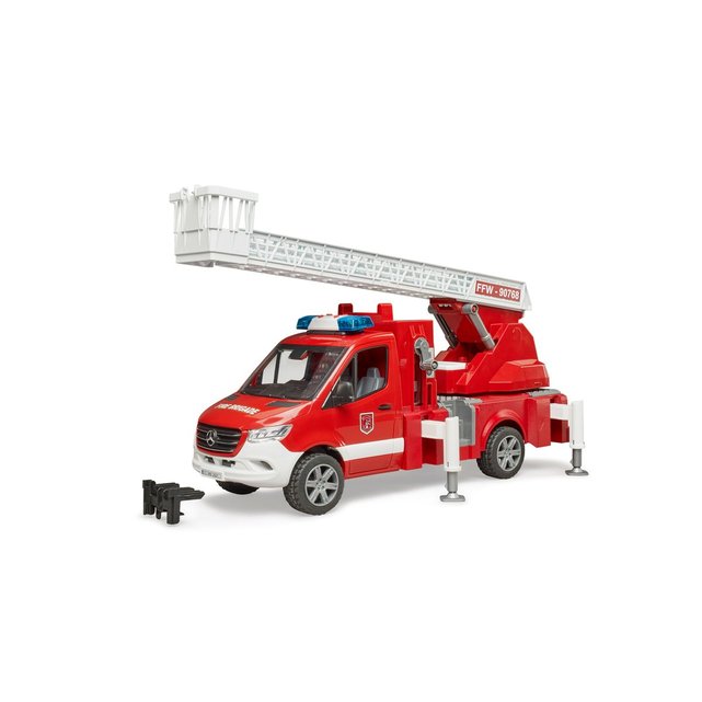 bruder Camion de pompiers MB Sprinter avec lumière et son, Modèle réduit de  voiture Rouge/Blanc